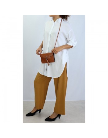 Chemise mi-longue toute saison - Couleur blanche 