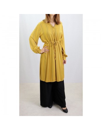 Tunique femmes à rayures en viscose pour femme - Taille Unique (Plusieurs couleurs disponibles) 