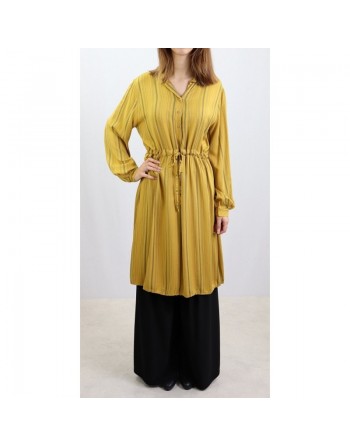 Tunique femmes à rayures en viscose pour femme - Taille Unique (Plusieurs couleurs disponibles) 