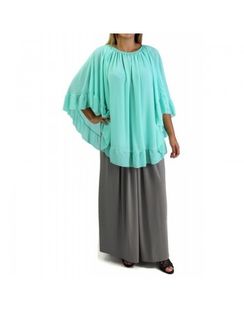 Ponchos Crochet Chauve-Souris - Couleur Vert d'eau 