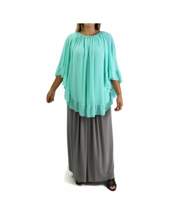 Ponchos Crochet Chauve-Souris - Couleur Vert d'eau 