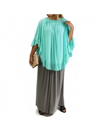 Ponchos Crochet Chauve-Souris - Couleur Vert d'eau 