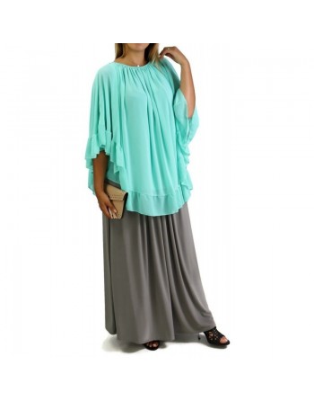 Ponchos Crochet Chauve-Souris - Couleur Vert d'eau 