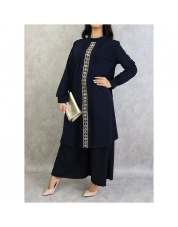Tunique avec décoration dorée - Taille Standard - (Plusieurs couleurs disponibles) 
