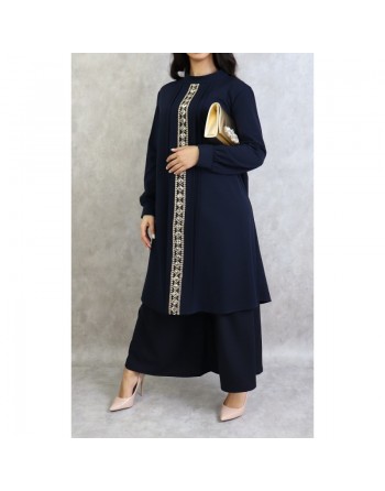 Tunique avec décoration dorée - Taille Standard - (Plusieurs couleurs disponibles) 