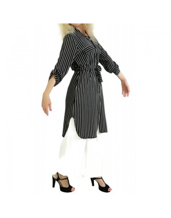Chemise longue à rayures pour femme (Plusieurs couleurs disponibles) 