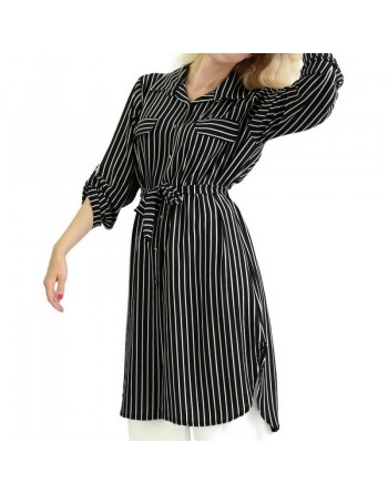 Chemise longue à rayures pour femme (Plusieurs couleurs disponibles) 