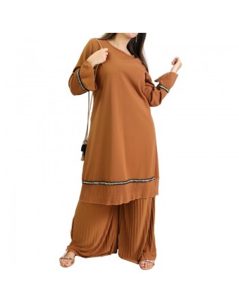 Tunique ample avec parties plissées - Grande taille (Plusieurs couleurs disponibles) 