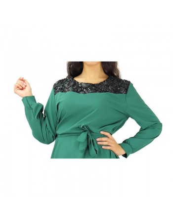 Tunique mi-longue haut dentelle et strass (Plusieurs couleurs disponibles) 