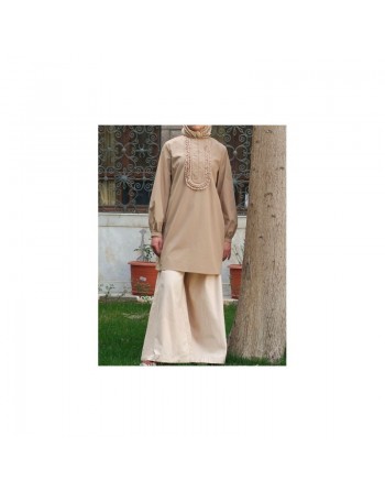 Tunique avec de fins jabots - 100% coton - Lace Trim A-Line Top [wB0581] 