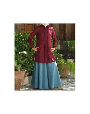 Tunique plissée 100 % coton - Julian Ruffled Tunic [wB7101] 