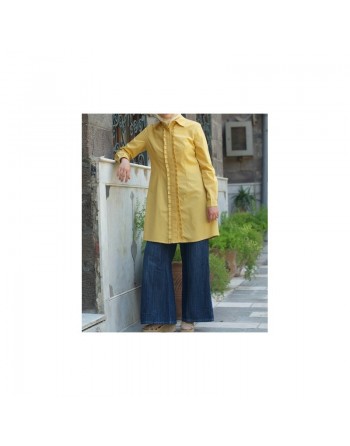 Tunique plissée 100 % coton - Julian Ruffled Tunic [wB7101] 