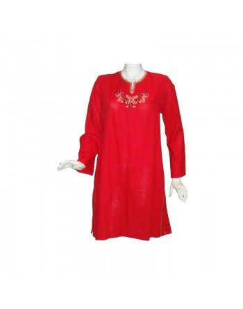 Tunique rouge Noura en lin 