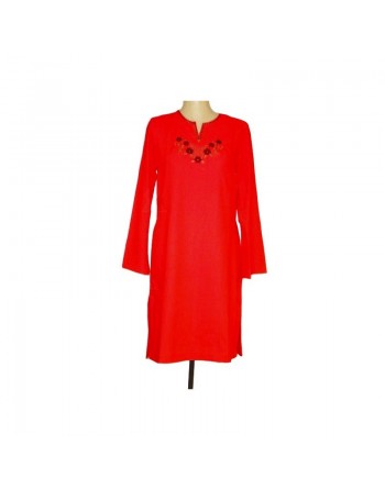 Tunique rouge en lin Noura (Taille XL) 