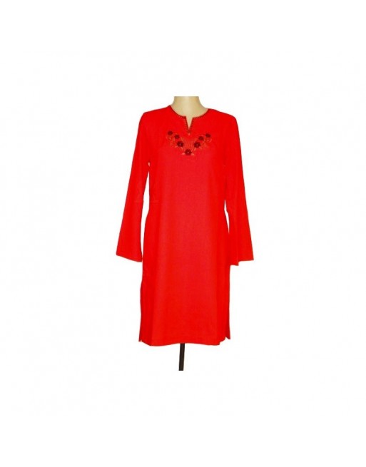 Tunique rouge en lin Noura (Taille XL) Tunique rouge en lin Noura (Taille XL)