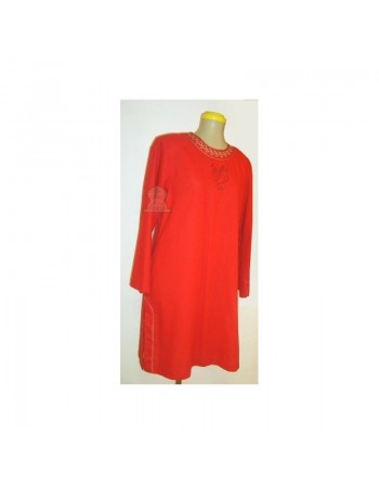 Tunique rouge Salwa en lin (Taille L) 