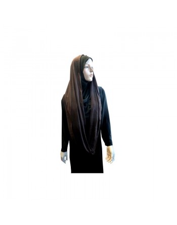 Hijab snood couleur marron (châle cylindrique) 
