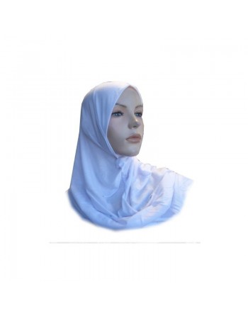 Hijab blanc une pièce simple mi-long 