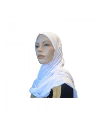 Hijab blanc une pièce simple mi-long 