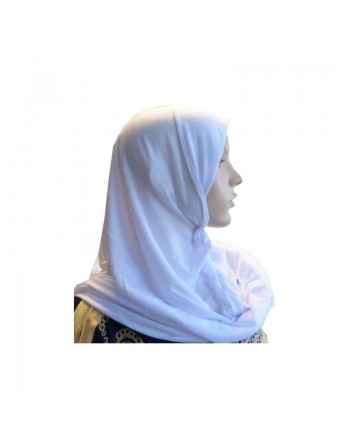 Hijab blanc une pièce simple mi-long 