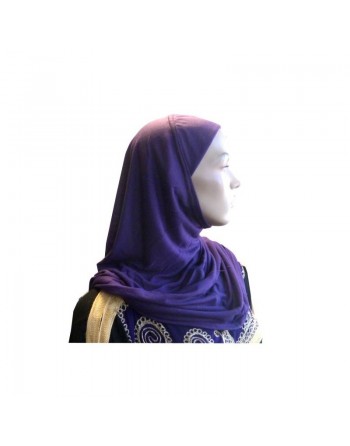 Hijab violet une pièce simple mi long 