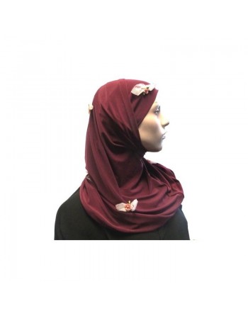 Hijab 2 pièces bordeaux 
