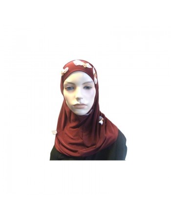 Hijab 2 pièces bordeaux 
