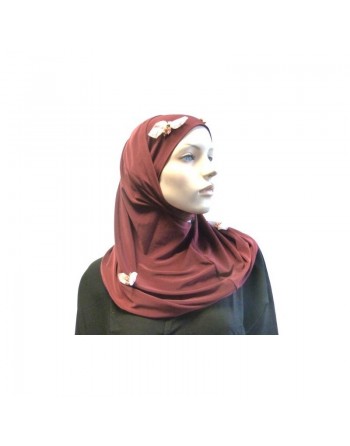 Hijab 2 pièces bordeaux 
