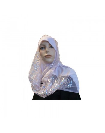 Foulard hijab 1 pièce rose pale avec motifs 