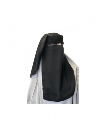 Niqab (Sitar) noir long 3 pièces 