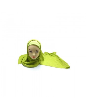 Hijab une pièce vert olive avec de beaux motifs 