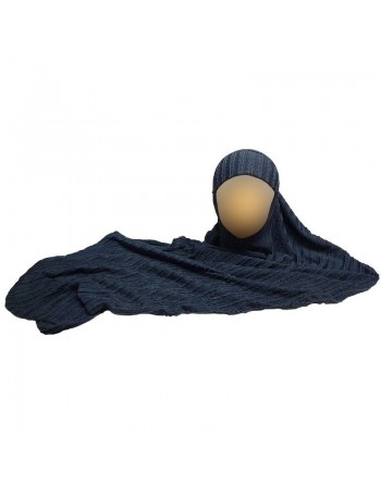 Hidjab gris foncé avec motifs -1 pièce 
