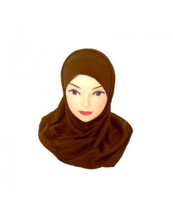 Hijab deux pièces marron foncé 