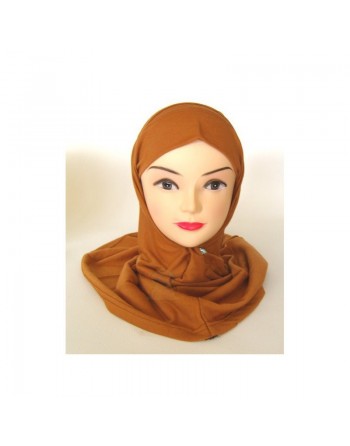 Ensemble hidjab deux pièces couleur marron 