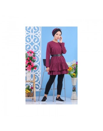 Tunique à volants pour femme - Couleur violet 