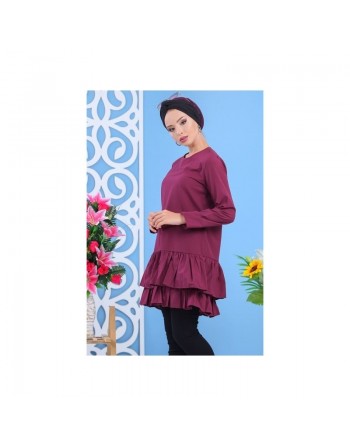 Tunique à volants pour femme - Couleur violet 
