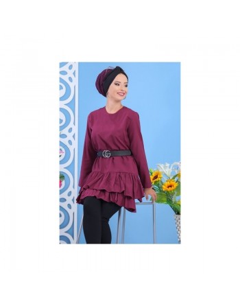 Tunique à volants pour femme - Couleur violet 