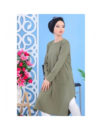 Tunique évasée mi-longue confortable style décontractée pour femme (Plusieurs couleurs disponibles) 