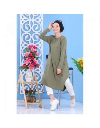 Tunique évasée mi-longue confortable style décontractée pour femme (Plusieurs couleurs disponibles) 