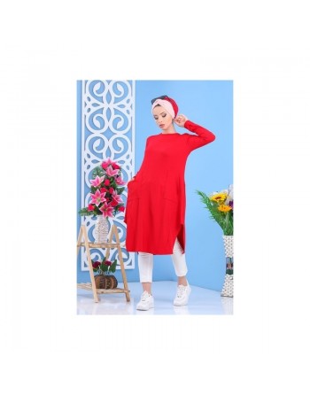 Tunique évasée mi-longue confortable style décontractée pour femme (Plusieurs couleurs disponibles) 
