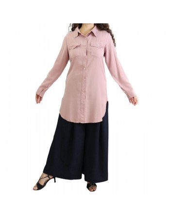 Chemise casual avec poches latérales pour femme (Plusieurs couleurs disponibles) 
