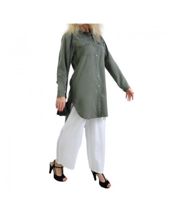 Chemise casual avec poches latérales pour femme (Plusieurs couleurs disponibles) 