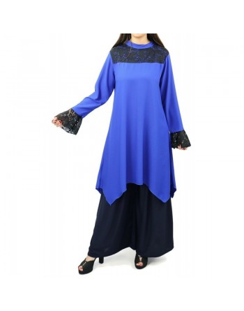 Tunique ample avec dentelles noires (Plusieurs couleurs disponibles) 