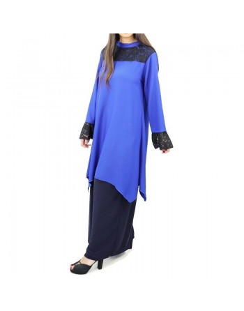Tunique ample avec dentelles noires (Plusieurs couleurs disponibles) 