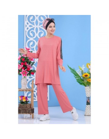 Ensemble Deux Pièces Tunique et Pantalon (plusieurs couleurs disponibles) - Vêtement moderne décontracté et sport femme 