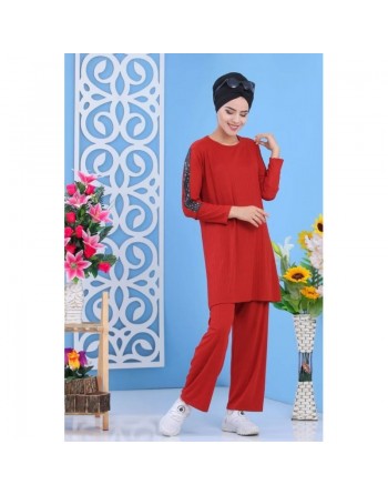 Ensemble Deux Pièces Tunique et Pantalon (plusieurs couleurs disponibles) - Vêtement moderne décontracté et sport femme 