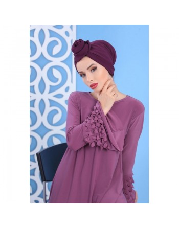 Tunique avec manches évasées pour femme - Couleur mauve 