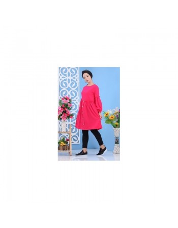 Tunique longue cintrée pour femme - Couleur rose fuchsia 