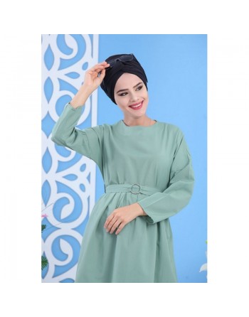 Tunique longue évasée pour femme - Couleur vert amande 
