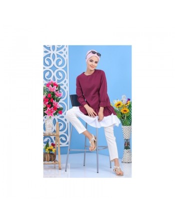 Tunique longue à volant pour femme (Plusieurs couleurs disponibles) 